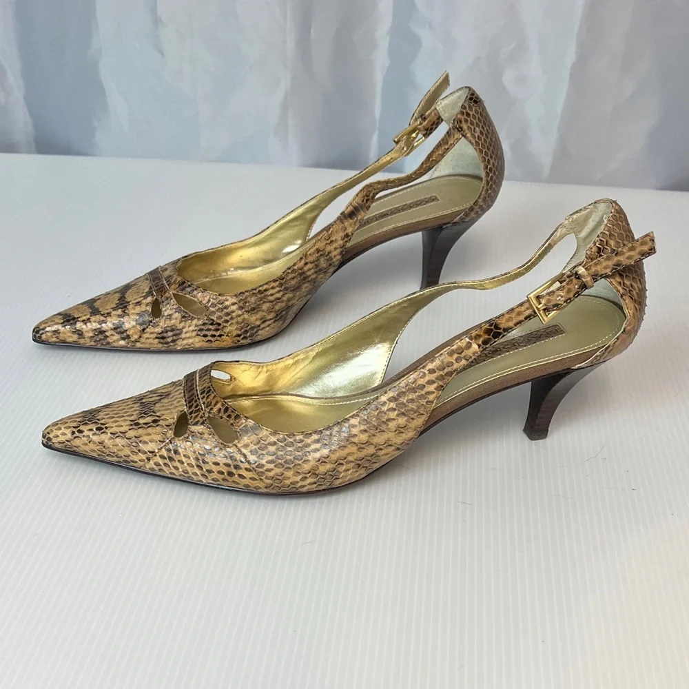Elegant Snakeskin Patterned Heels v2280